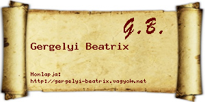 Gergelyi Beatrix névjegykártya